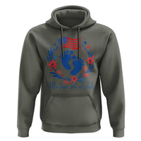 My First 4th of July Patriotic Cute Baby Footprints Hoodie American Flag Wreath America Holiday Milestone