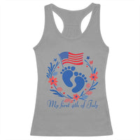 My First 4th of July Patriotic Cute Baby Footprints Racerback Tank Top American Flag Wreath America Holiday Milestone