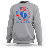 My First 4th of July Patriotic Cute Baby Footprints Sweatshirt American Flag Wreath America Holiday Milestone
