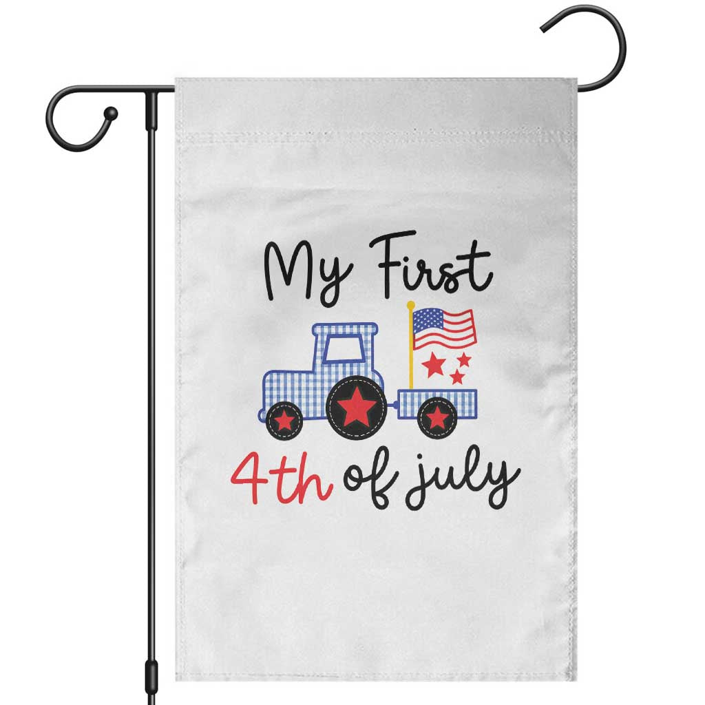 My First 4th of July Patriotic Tractor Cute Garden Flag American Flag Infant Independence Holiday Milestone