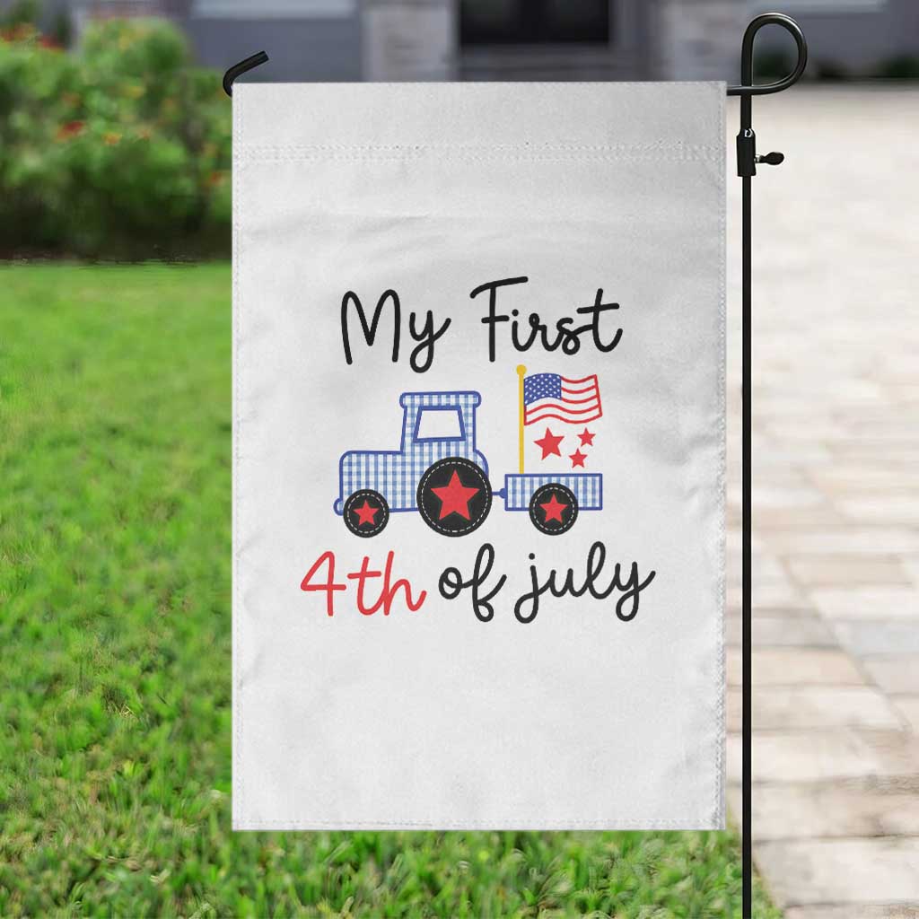 My First 4th of July Patriotic Tractor Cute Garden Flag American Flag Infant Independence Holiday Milestone