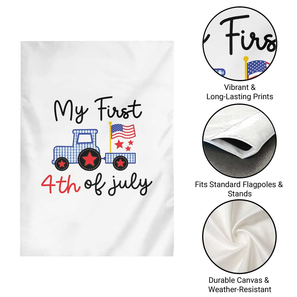 My First 4th of July Patriotic Tractor Cute Garden Flag American Flag Infant Independence Holiday Milestone