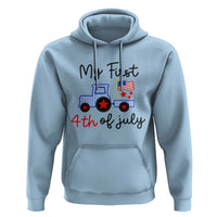 My First 4th of July Patriotic Tractor Cute Hoodie American Flag Infant Independence Holiday Milestone