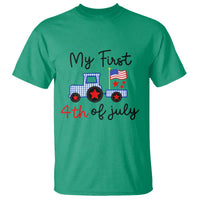 My First 4th of July Patriotic Tractor Cute T Shirt American Flag Infant Independence Holiday Milestone