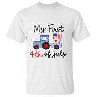 My First 4th of July Patriotic Tractor Cute T Shirt American Flag Infant Independence Holiday Milestone