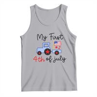 My First 4th of July Patriotic Tractor Cute Tank Top American Flag Infant Independence Holiday Milestone