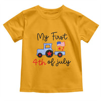 My First 4th of July Patriotic Tractor Cute Toddler T Shirt American Flag Infant Independence Holiday Milestone