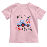 My First 4th of July Patriotic Tractor Cute Toddler T Shirt American Flag Infant Independence Holiday Milestone