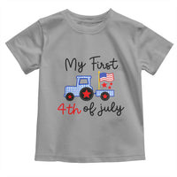 My First 4th of July Patriotic Tractor Cute Toddler T Shirt American Flag Infant Independence Holiday Milestone