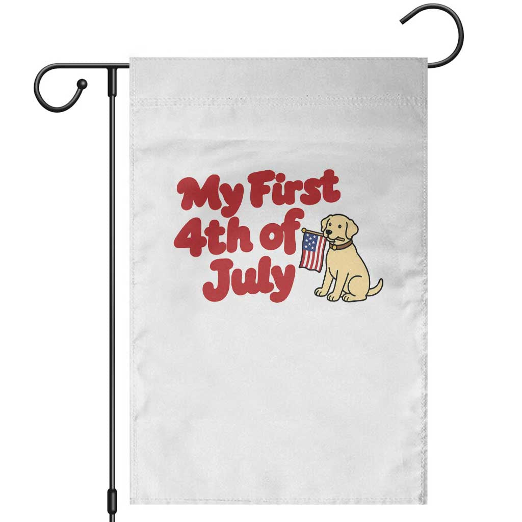 My First 4th of July Cute Golden Retriever Puppy Dog Garden Flag American Flag Independence Holiday Milestone