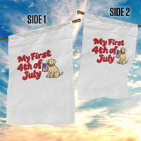 My First 4th of July Cute Golden Retriever Puppy Dog Garden Flag American Flag Independence Holiday Milestone