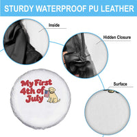 My First 4th of July Cute Golden Retriever Puppy Dog Spare Tire Cover American Flag Independence Holiday Milestone