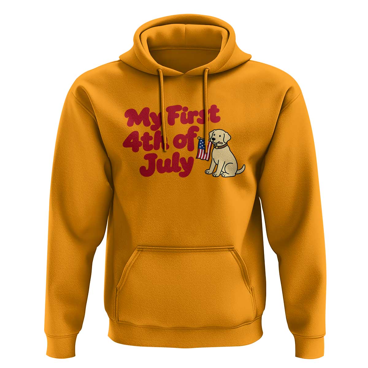 My First 4th of July Cute Golden Retriever Puppy Dog Hoodie American Flag Independence Holiday Milestone