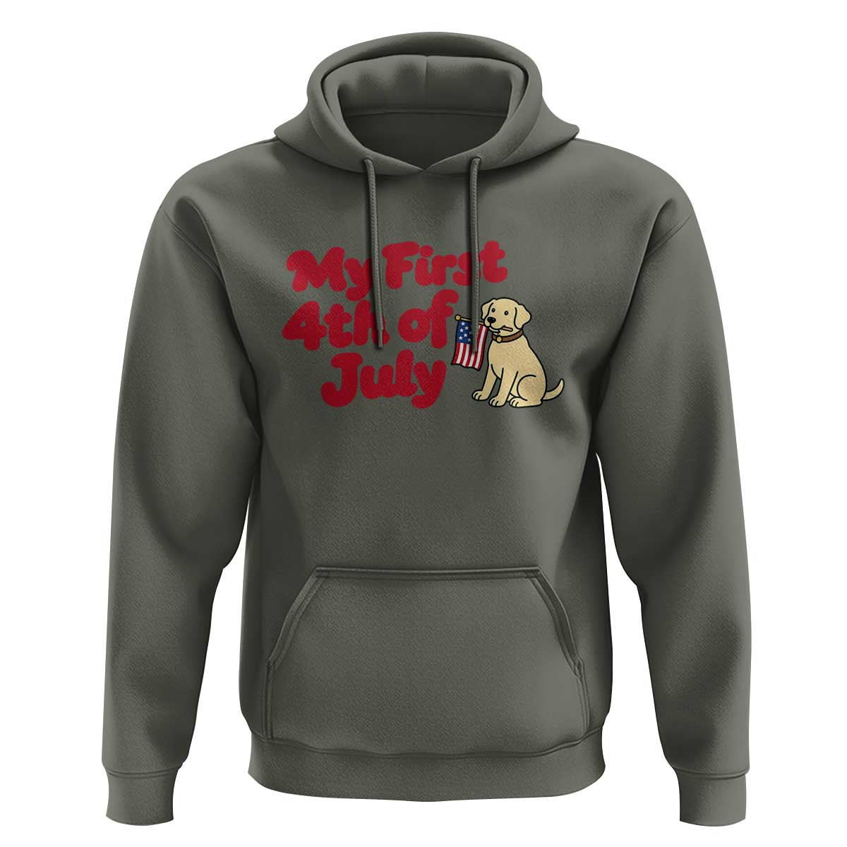 My First 4th of July Cute Golden Retriever Puppy Dog Hoodie American Flag Independence Holiday Milestone