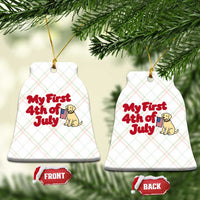 My First 4th of July Cute Golden Retriever Puppy Dog Ceramic Ornament American Flag Independence Holiday Milestone