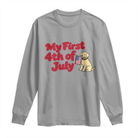 My First 4th of July Cute Golden Retriever Puppy Dog Long Sleeve Shirt American Flag Independence Holiday Milestone