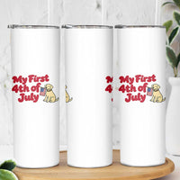 My First 4th of July Cute Golden Retriever Puppy Dog Skinny Tumbler American Flag Independence Holiday Milestone