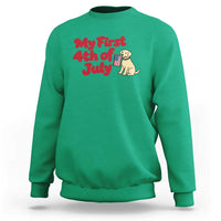 My First 4th of July Cute Golden Retriever Puppy Dog Sweatshirt American Flag Independence Holiday Milestone