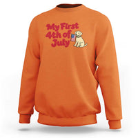 My First 4th of July Cute Golden Retriever Puppy Dog Sweatshirt American Flag Independence Holiday Milestone
