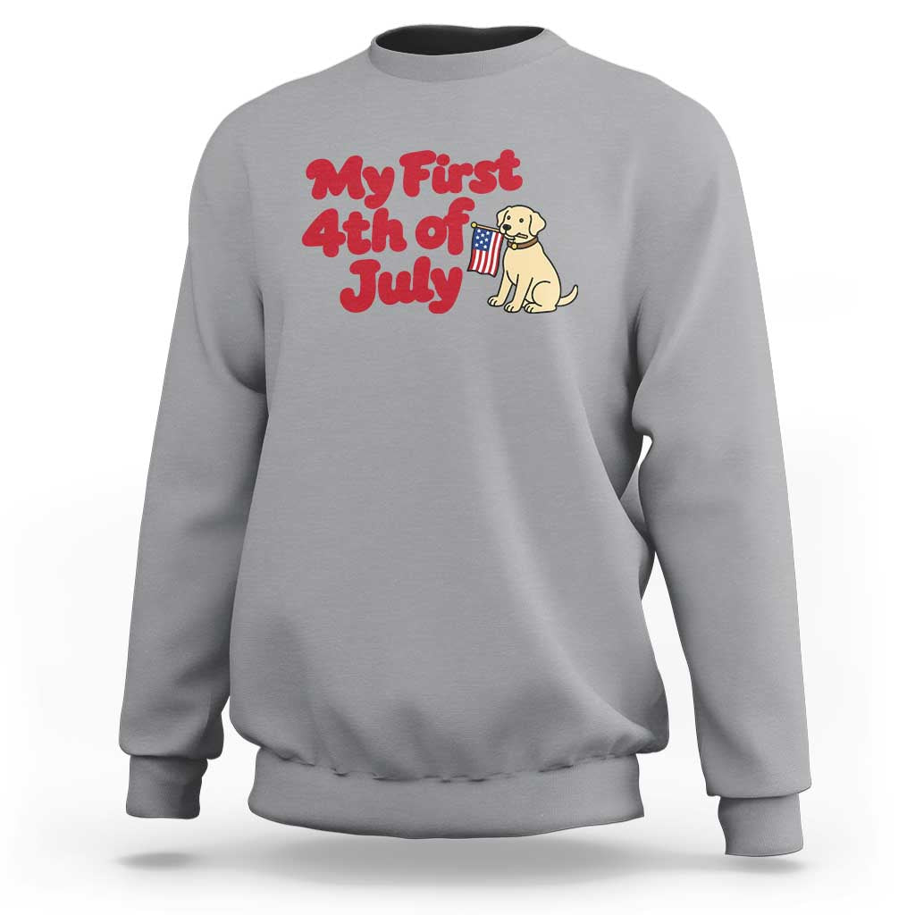 My First 4th of July Cute Golden Retriever Puppy Dog Sweatshirt American Flag Independence Holiday Milestone