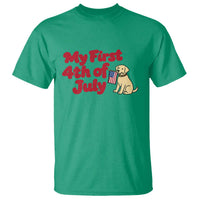 My First 4th of July Cute Golden Retriever Puppy Dog T Shirt American Flag Independence Holiday Milestone