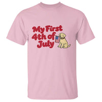 My First 4th of July Cute Golden Retriever Puppy Dog T Shirt American Flag Independence Holiday Milestone