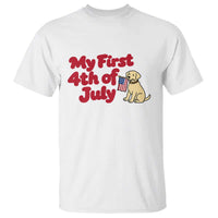 My First 4th of July Cute Golden Retriever Puppy Dog T Shirt American Flag Independence Holiday Milestone