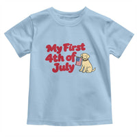 My First 4th of July Cute Golden Retriever Puppy Dog Toddler T Shirt American Flag Independence Holiday Milestone