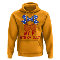 My 1st 4th of July Coquette Bow Striped Cherries Hoodie Preppy Patriotic Baby Girl Independence Holiday