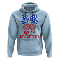 My 1st 4th of July Coquette Bow Striped Cherries Hoodie Preppy Patriotic Baby Girl Independence Holiday