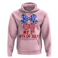 My 1st 4th of July Coquette Bow Striped Cherries Hoodie Preppy Patriotic Baby Girl Independence Holiday