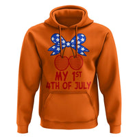 My 1st 4th of July Coquette Bow Striped Cherries Hoodie Preppy Patriotic Baby Girl Independence Holiday
