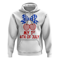 My 1st 4th of July Coquette Bow Striped Cherries Hoodie Preppy Patriotic Baby Girl Independence Holiday
