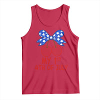 My 1st 4th of July Coquette Bow Striped Cherries Tank Top Preppy Patriotic Baby Girl Independence Holiday