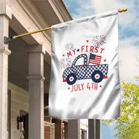 My First July 4th Gingham Vintage Truck Americana Garden Flag Patriotic Fireworks Independence Holiday Milestone