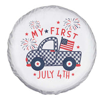 My First July 4th Gingham Vintage Truck Americana Spare Tire Cover Patriotic Fireworks Independence Holiday Milestone