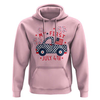 My First July 4th Gingham Vintage Truck Americana Hoodie Patriotic Fireworks Independence Holiday Milestone