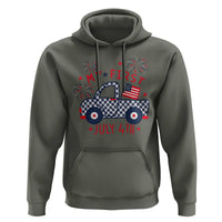 My First July 4th Gingham Vintage Truck Americana Hoodie Patriotic Fireworks Independence Holiday Milestone