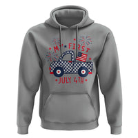 My First July 4th Gingham Vintage Truck Americana Hoodie Patriotic Fireworks Independence Holiday Milestone