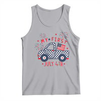 My First July 4th Gingham Vintage Truck Americana Tank Top Patriotic Fireworks Independence Holiday Milestone