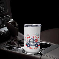 My First July 4th Gingham Vintage Truck Americana Tumbler Cup Patriotic Fireworks Independence Holiday Milestone