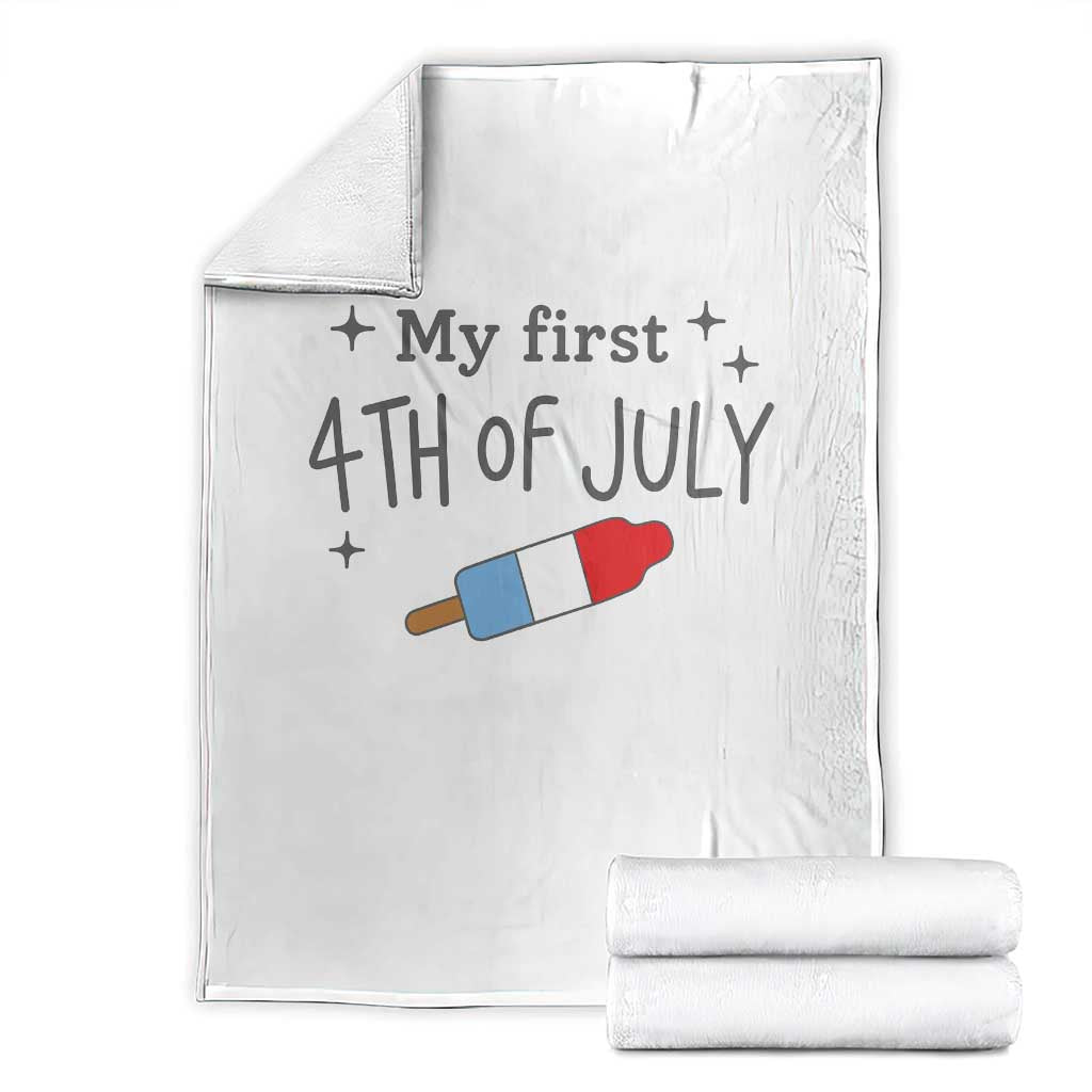 My First 4th of July Cute Summer Rocket Popsicle Throw Blanket Firecracker Ice Lolly Patriotic Baby Independence Holiday