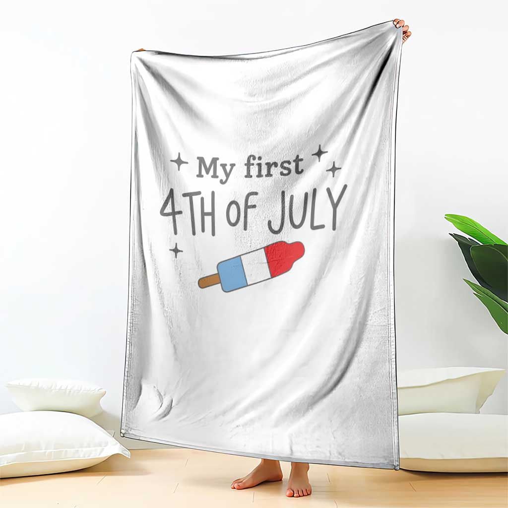 My First 4th of July Cute Summer Rocket Popsicle Throw Blanket Firecracker Ice Lolly Patriotic Baby Independence Holiday