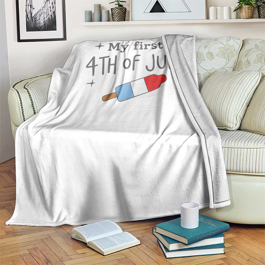 My First 4th of July Cute Summer Rocket Popsicle Throw Blanket Firecracker Ice Lolly Patriotic Baby Independence Holiday