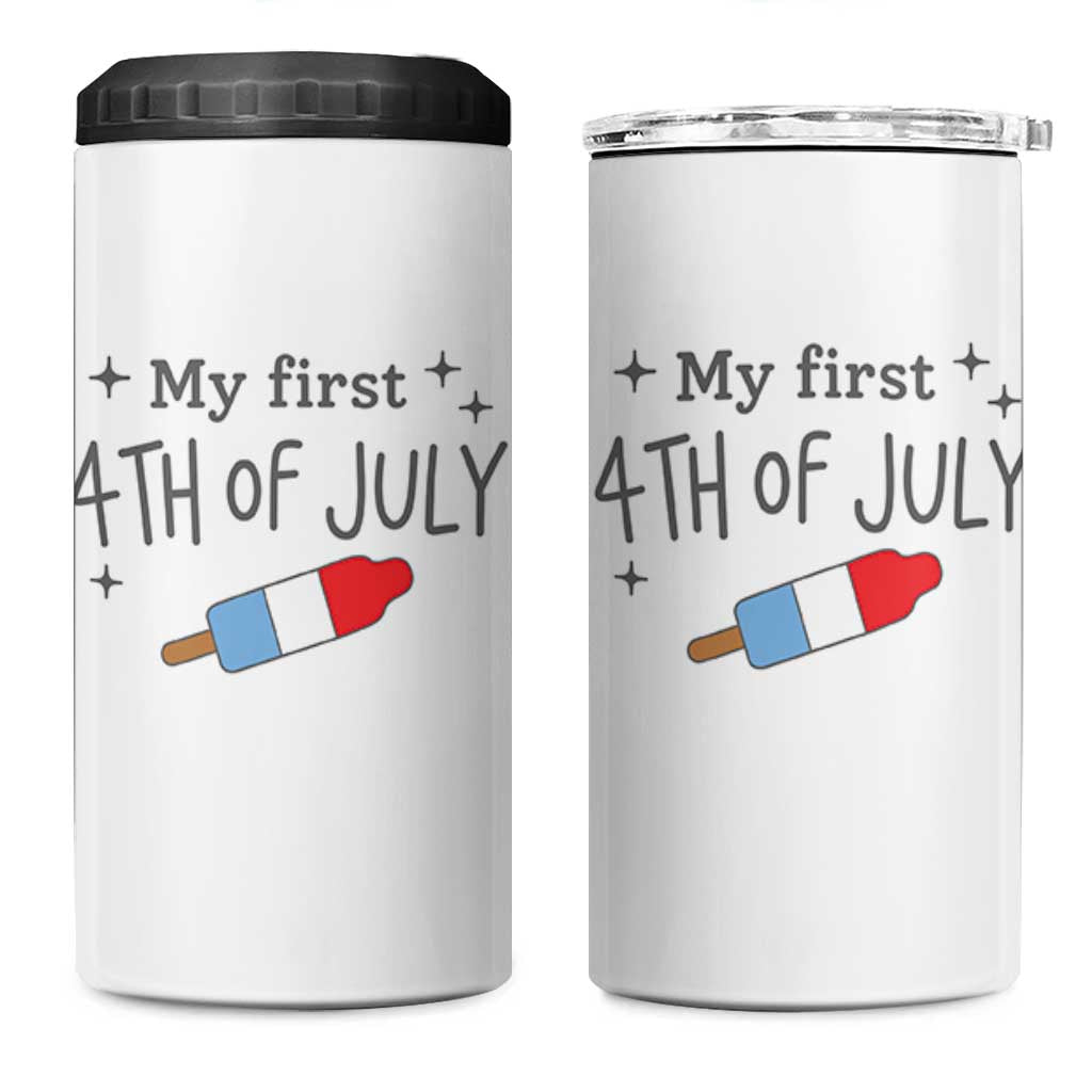 My First 4th of July Cute Summer Rocket Popsicle 4 in 1 Can Cooler Tumbler Firecracker Ice Lolly Patriotic Baby Independence Holiday