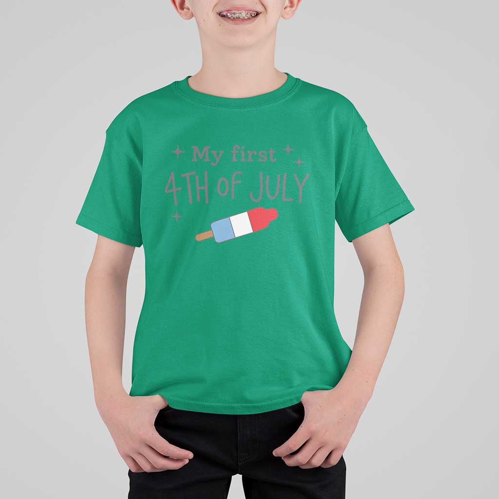 My First 4th of July Cute Summer Rocket Popsicle T Shirt For Kid Firecracker Ice Lolly Patriotic Baby Independence Holiday