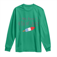 My First 4th of July Cute Summer Rocket Popsicle Long Sleeve Shirt Firecracker Ice Lolly Patriotic Baby Independence Holiday
