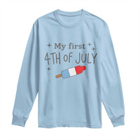 My First 4th of July Cute Summer Rocket Popsicle Long Sleeve Shirt Firecracker Ice Lolly Patriotic Baby Independence Holiday