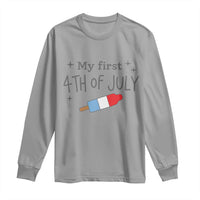 My First 4th of July Cute Summer Rocket Popsicle Long Sleeve Shirt Firecracker Ice Lolly Patriotic Baby Independence Holiday