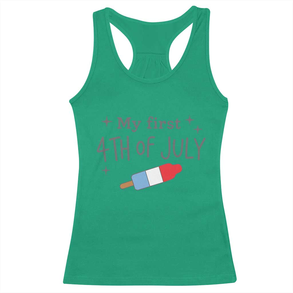 My First 4th of July Cute Summer Rocket Popsicle Racerback Tank Top Firecracker Ice Lolly Patriotic Baby Independence Holiday